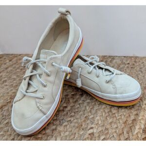 Sperry Top Sider‎ Memory Foam Crest Vibe Beige Leather Sneaker Women's Size 9.5